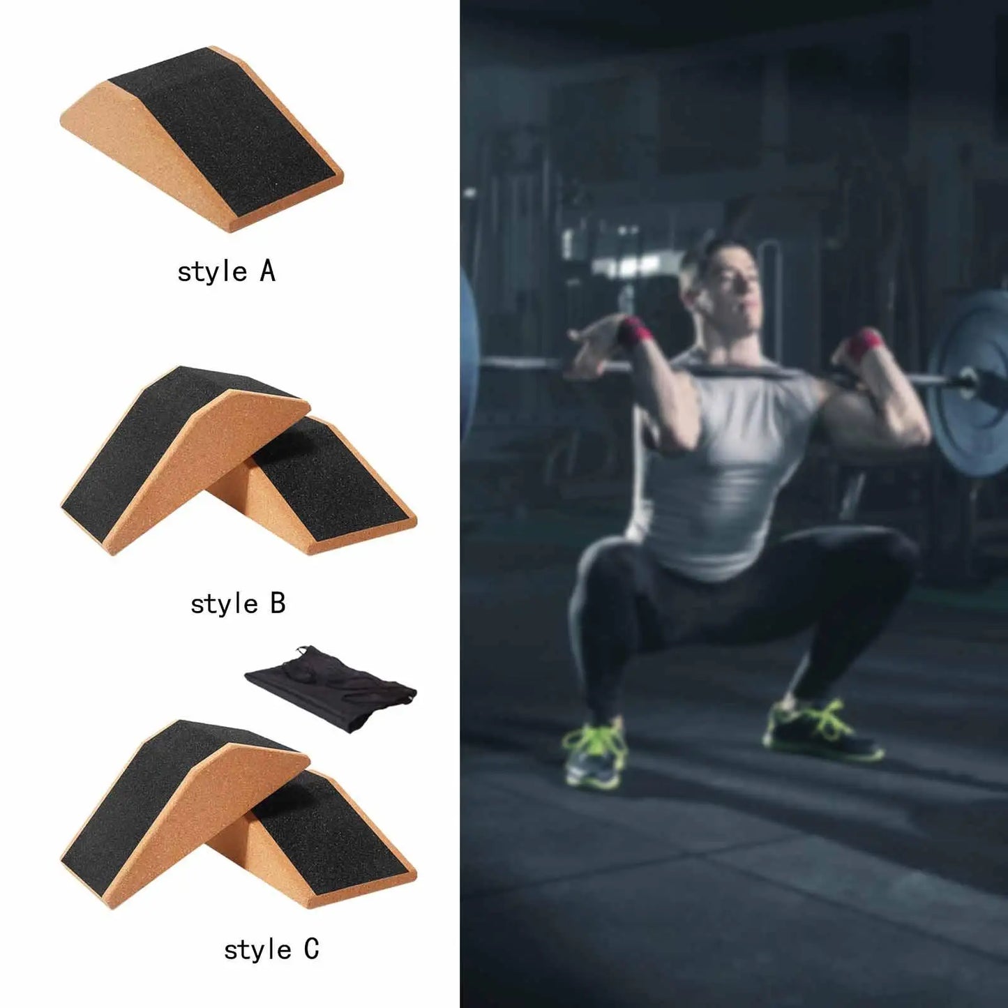 Cork Squat Wedge Yoga Block Trainer for Pilates (Brown)