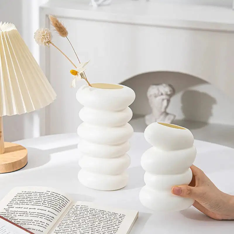 Ceramic Spiral Vase Flower Holder