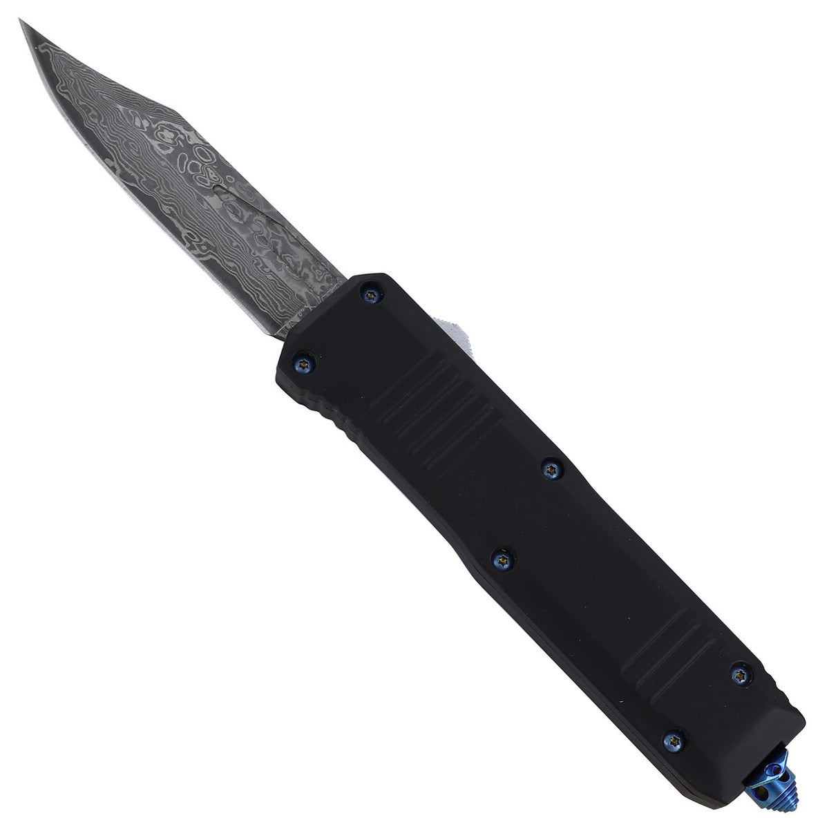 9.5" Aura of Death Damascus Steel Automatic Dual Action OTF Knife - TOPHATTER'S ARMORY DEALS