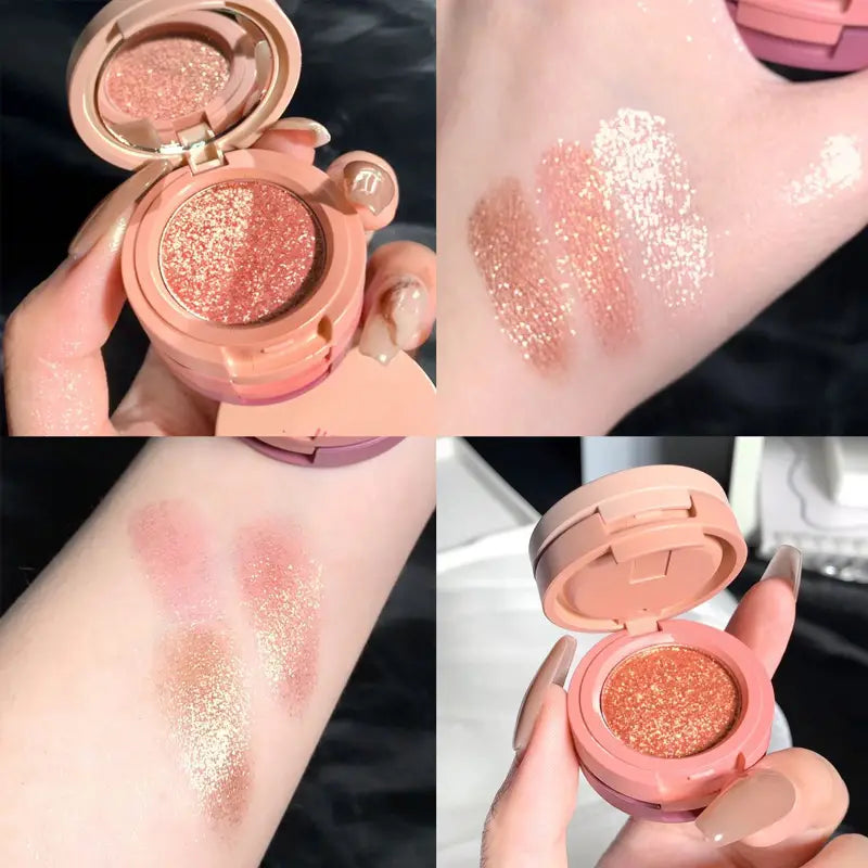 3 layers Earth Tone Matte Glitter Sequins Eyeshadow Palette Box
