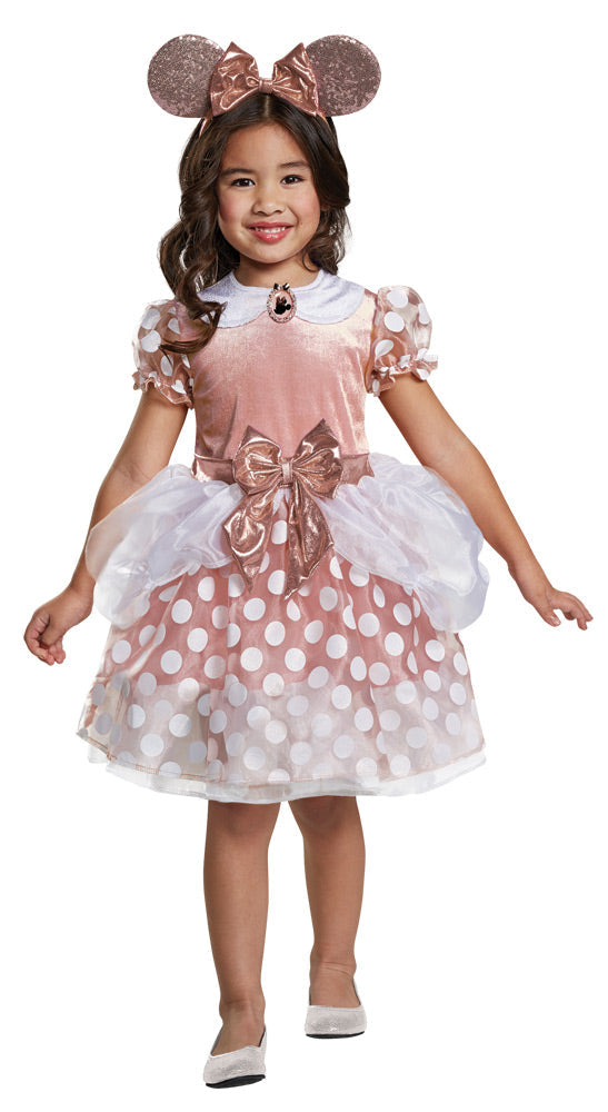 Girl's Rose Gold Minnie Classic Costume