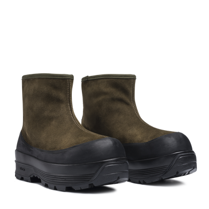 Badia Shearling Capers Green Suede M