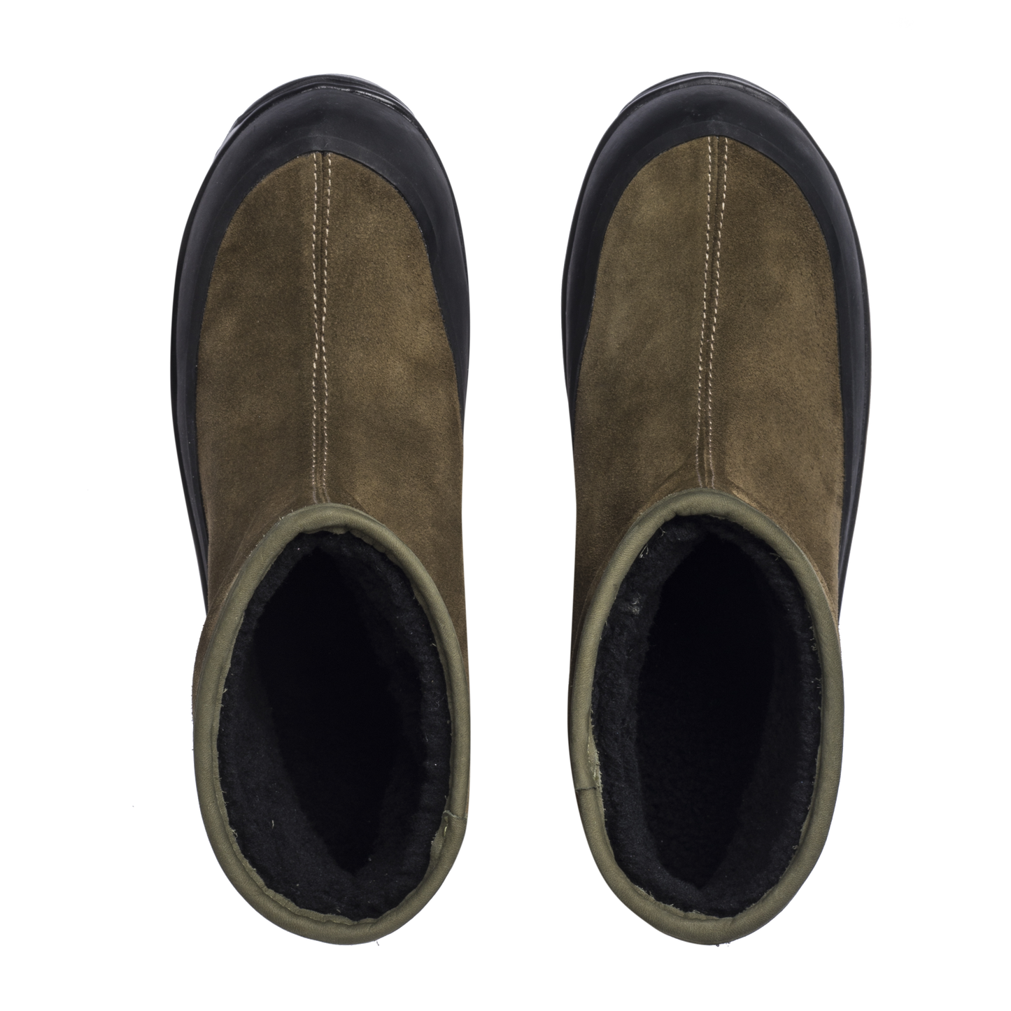 Badia Shearling Capers Green Suede M