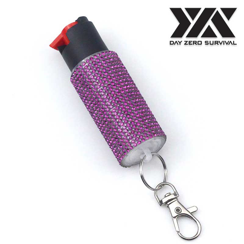 Purple Jeweled Design Pepper Spray Self Defense Key Ring - TOPHATTER'S ARMORY DEALS