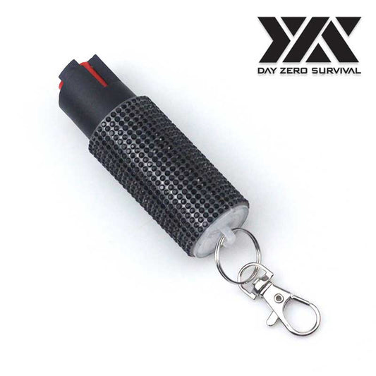 Black Jeweled Design Pepper Spray Self Defense Key Ring