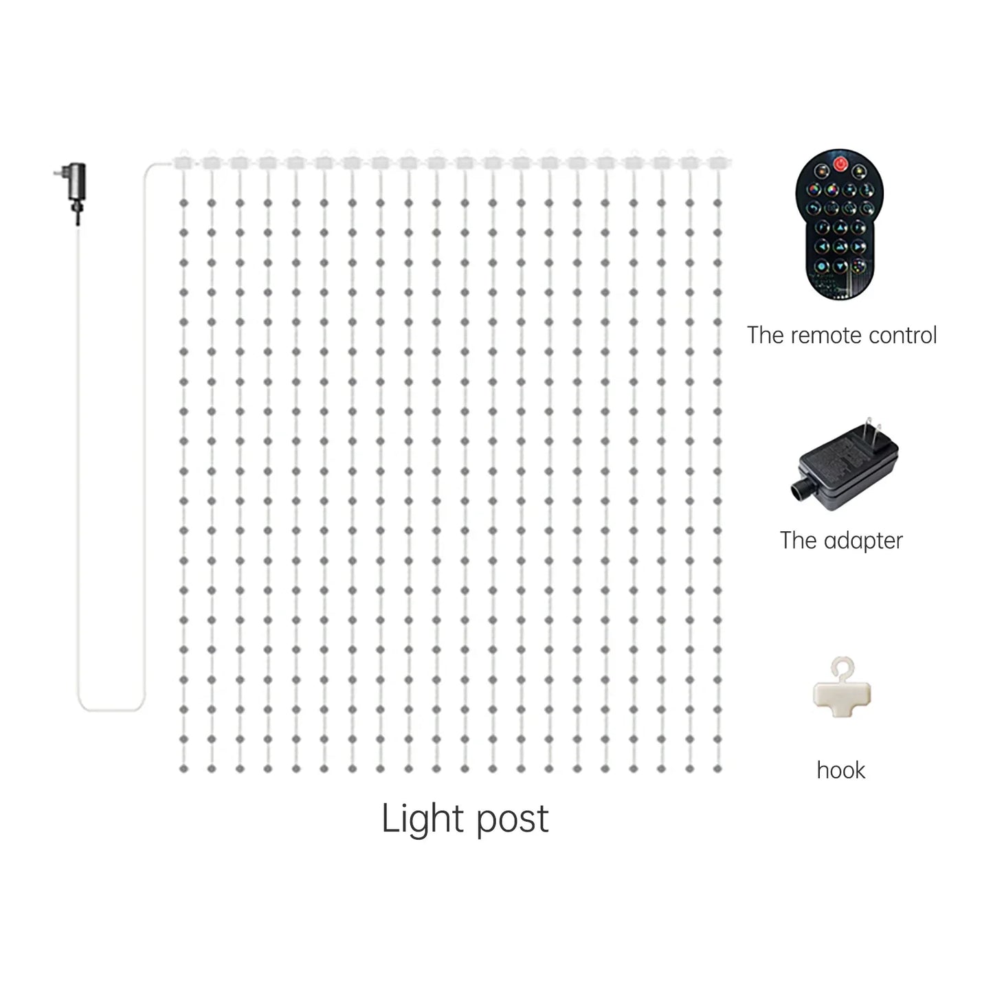 Christmas LED Curtain Lights with Bluetooth Remote Control