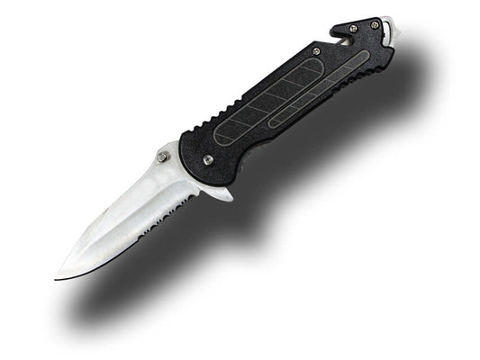 Extreme Rescue Folder Spring Assisted Knife - Black