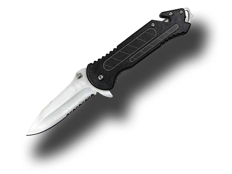Extreme Rescue Folder Spring Assisted Knife - Black - TOPHATTER'S ARMORY DEALS
