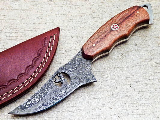 Damascus Steel Handmade Hunting Skinning Knife 8.25"