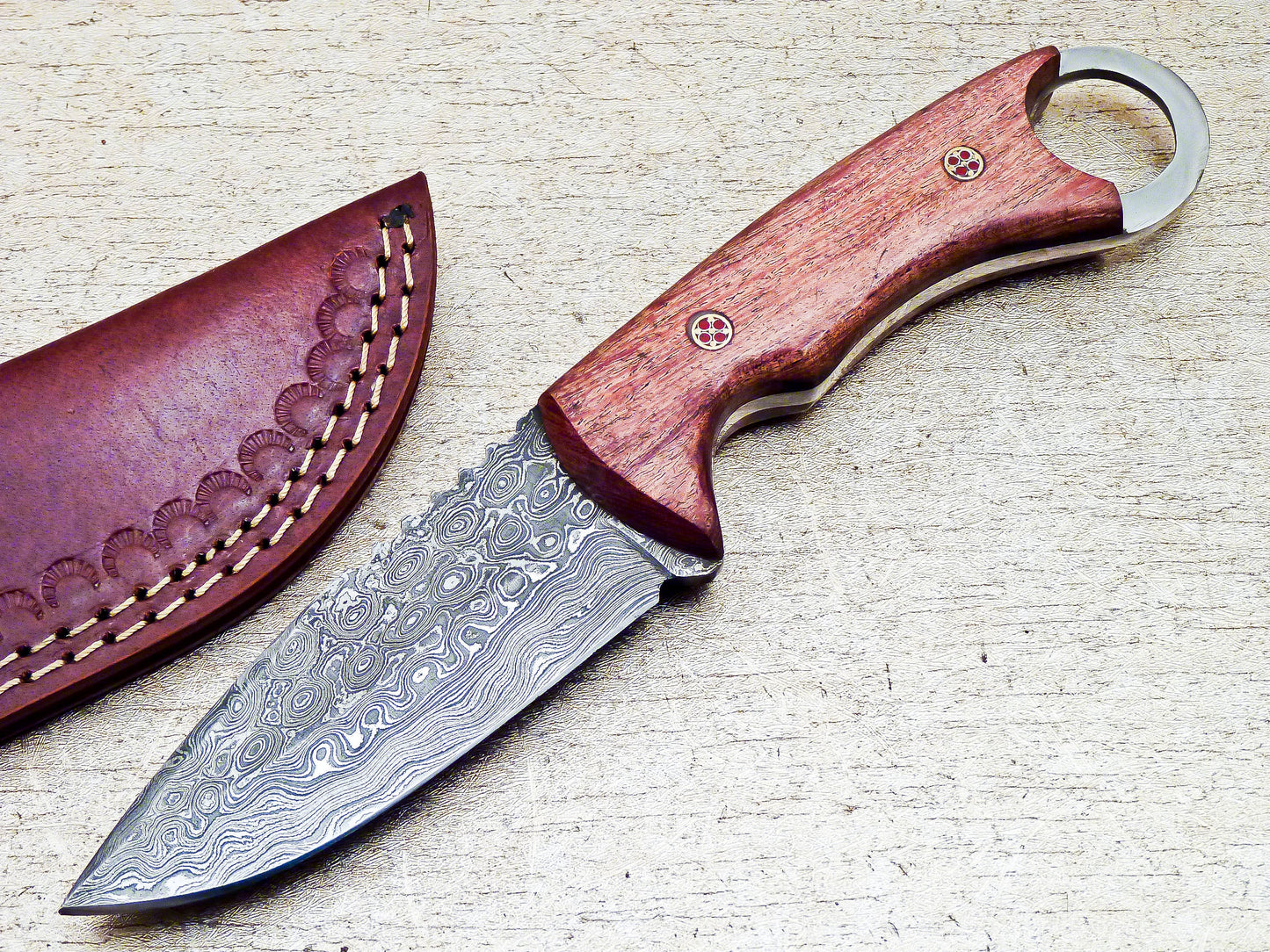 Custom Handmade Damascus Steel Hunting Knife 9"