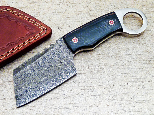 Custom Handmade Damascus Steel Skinning Sheepsfoot Knife 7"