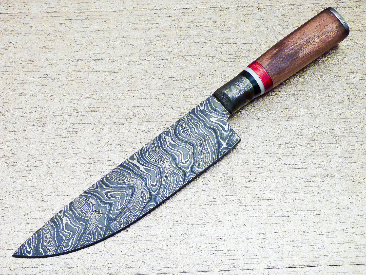 Damascus Steel Custom Hand Made Hunters  Kitchen Chef Knife 13.25"