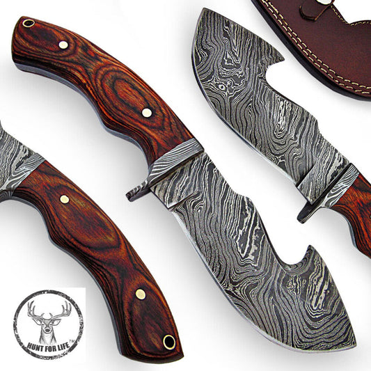 Cane Ridge Full Tang Damascus Gut Hook Knife