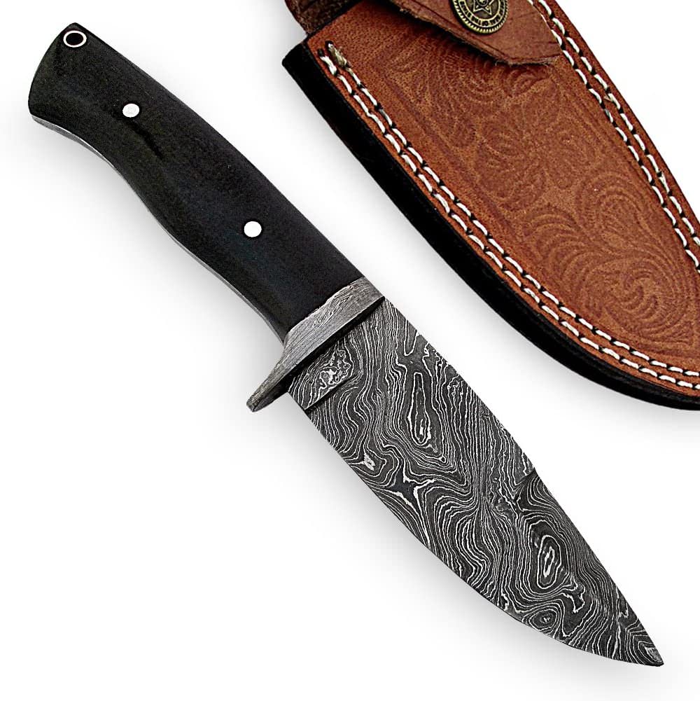 9.5 Inches Full Tang Damascus Handmade Hunting Knife - TOPHATTER'S ARMORY DEALS