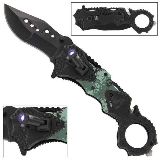 Army Warrior Tactical Emergency Spring Assisted Knife