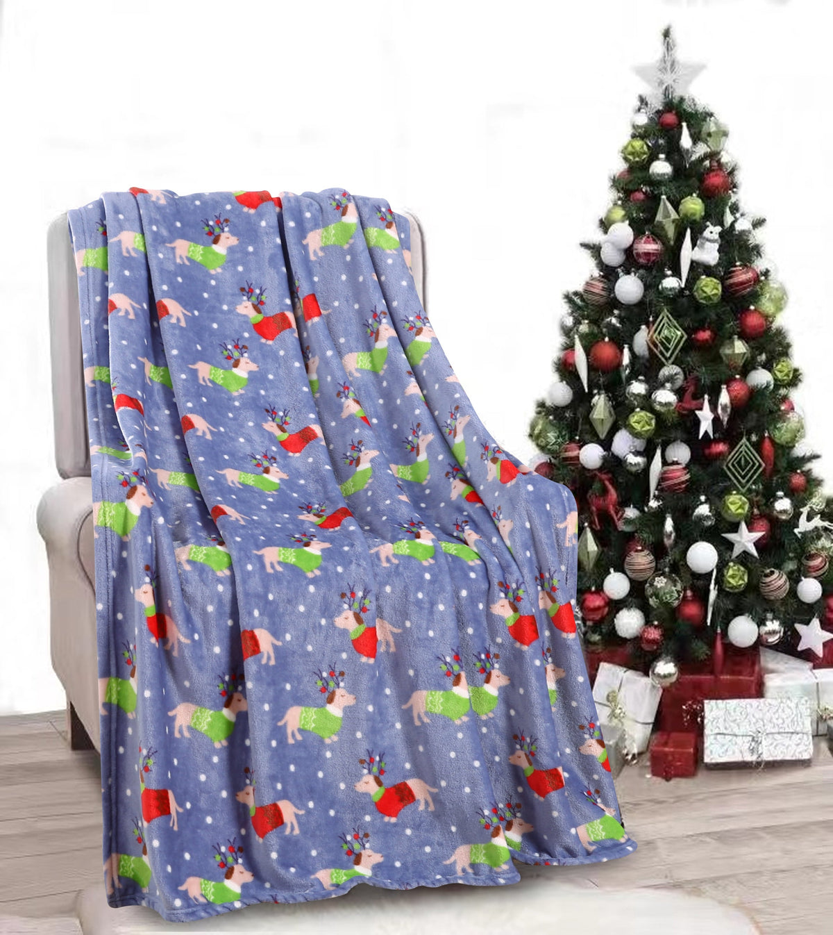 Christmas Blanket Cozy Festive Holiday Throw Blanket 50" x 60"