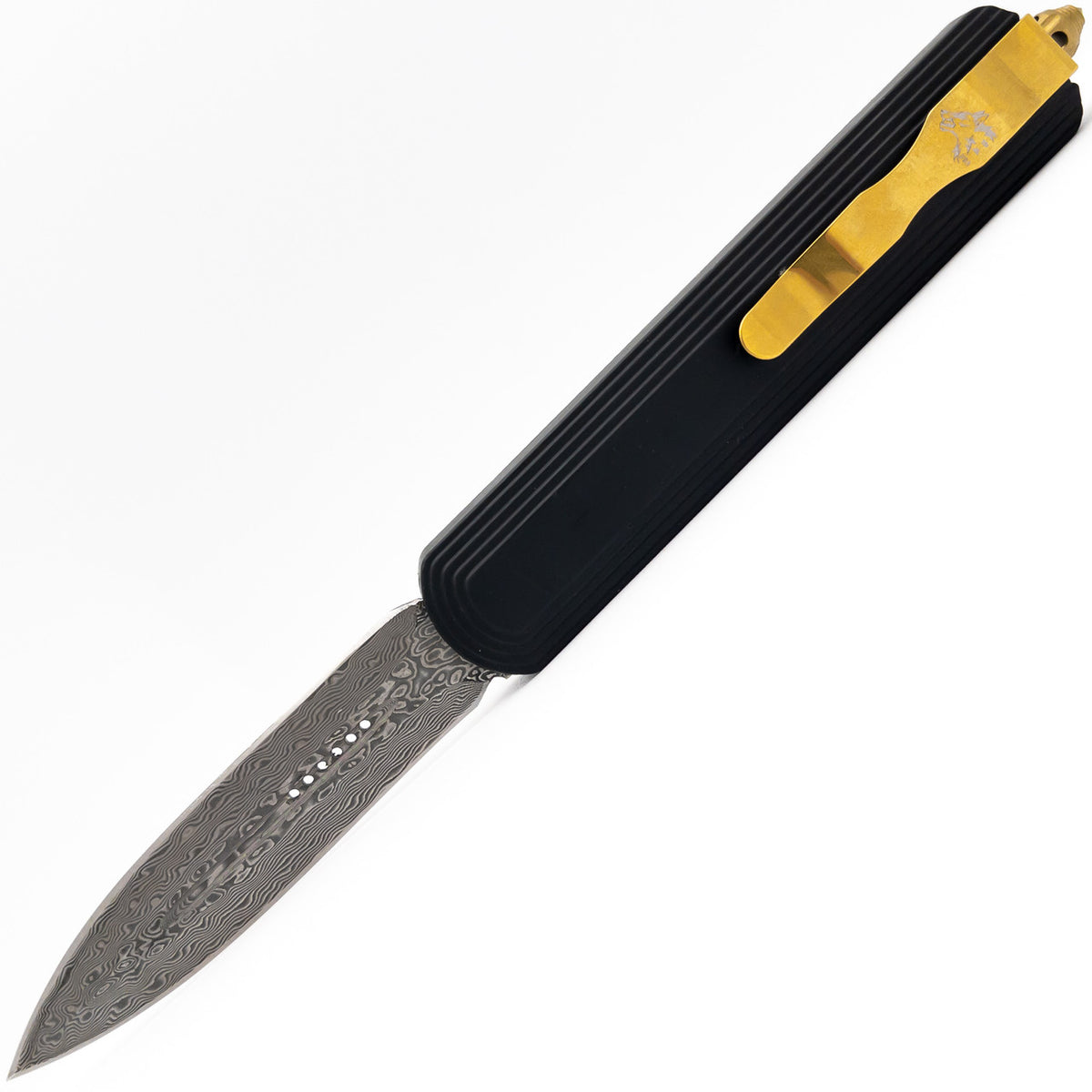 9.25" Secret Weapon Dual Action Damascus Steel Automatic OTF Knife - TOPHATTER'S ARMORY DEALS