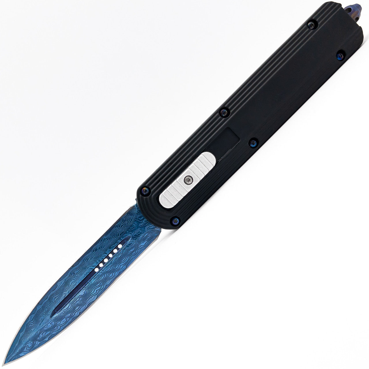 9.25" Torrential Downpour Damascus Steel Automatic Out The Front Knife