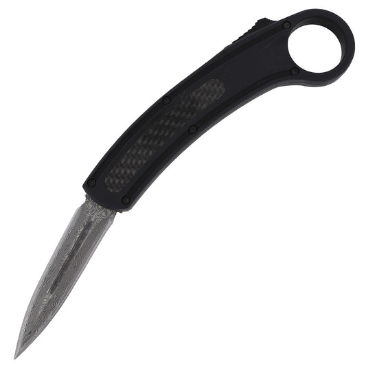 9" Karambit Style Damascus Steel Automatic Dual Action OTF Knife