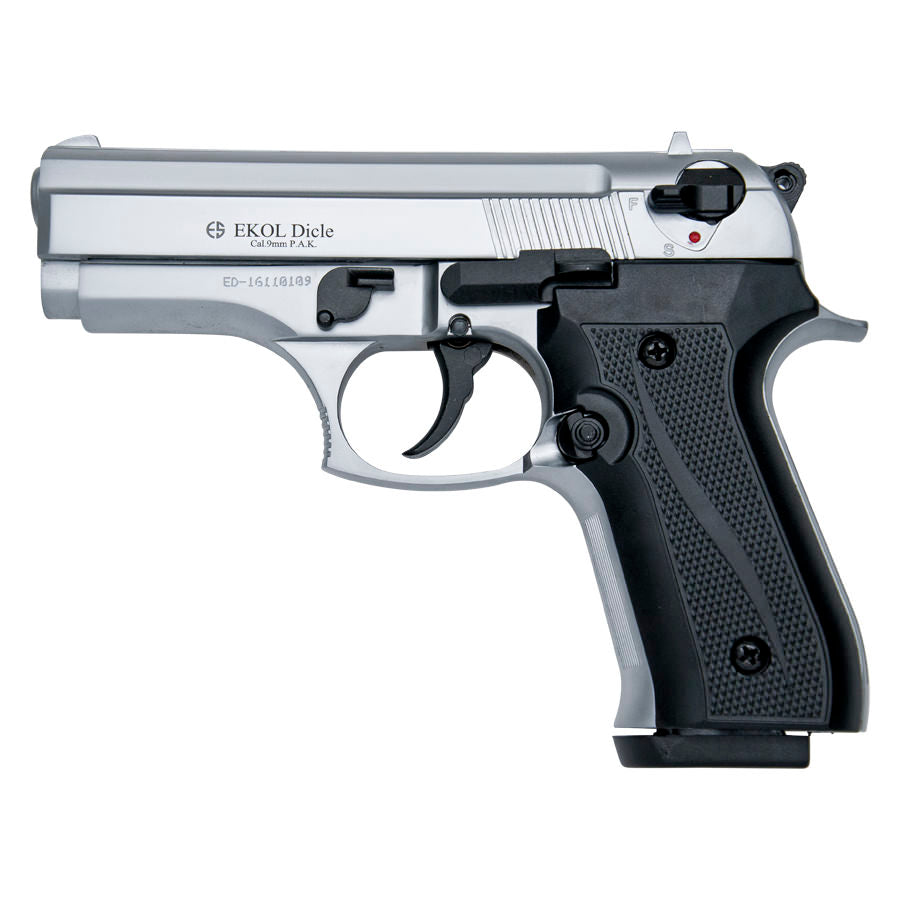 COUGAR Pistol Nickel Finish Gun - Blank Firing Starter Pistol - TOPHATTER'S ARMORY DEALS