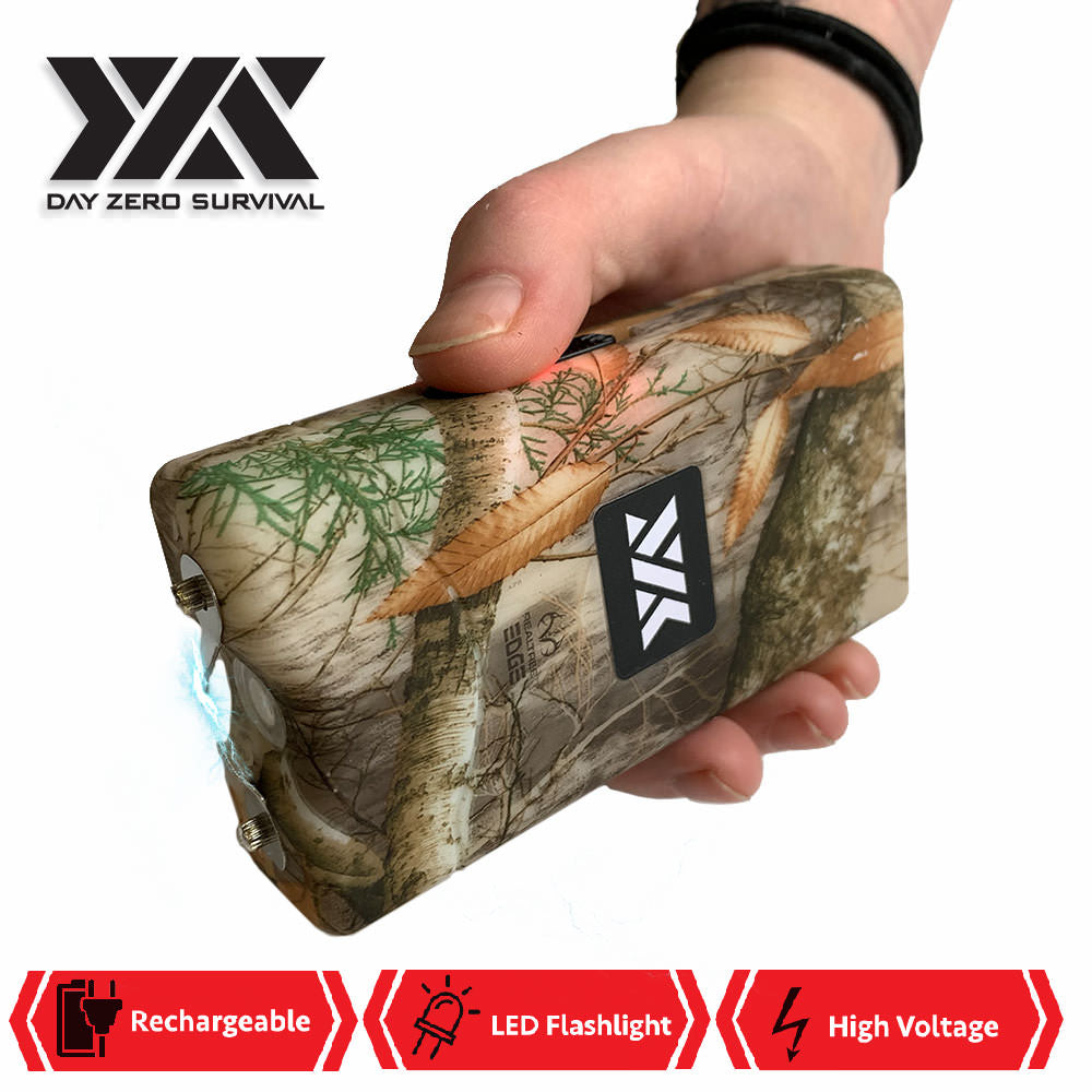 DZS 10 Million Volt Self Defense Forest Camo Stun Gun Rechargeable - TOPHATTER'S ARMORY DEALS