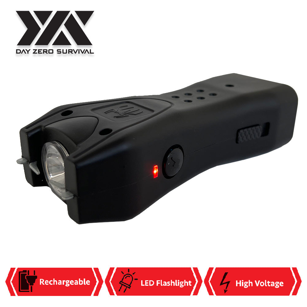 DZS Black Slim Mini Rechargeable Stun Gun with LED Light - TOPHATTER'S ARMORY DEALS