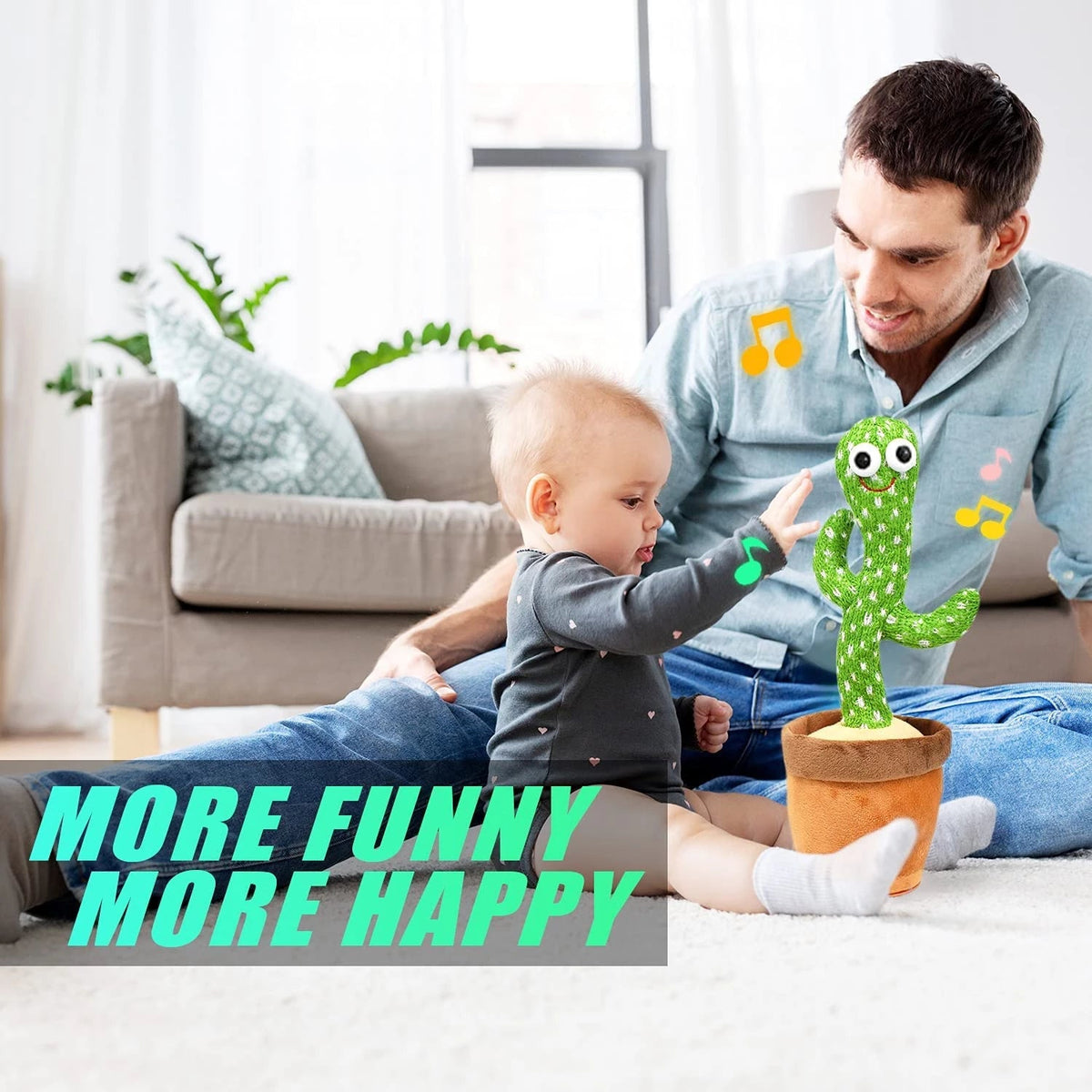 Dancing Cactus Mimicking Toy, USB-C Rechargeable