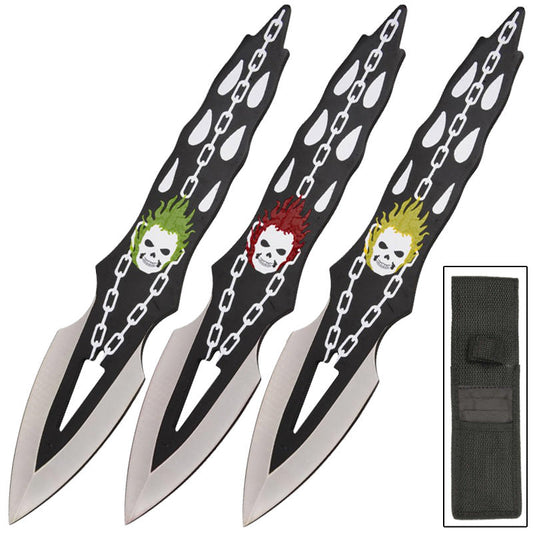 Demon Rider 3 Piece Throwing Knives Set