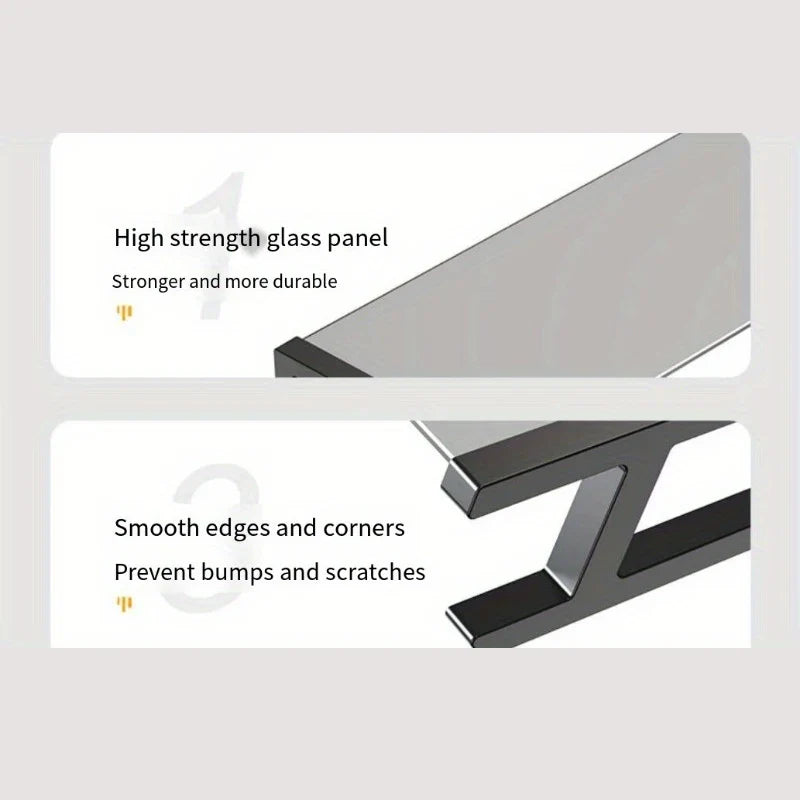 Desktop Screen Monitor Tempered Glass Bracket Black Rack