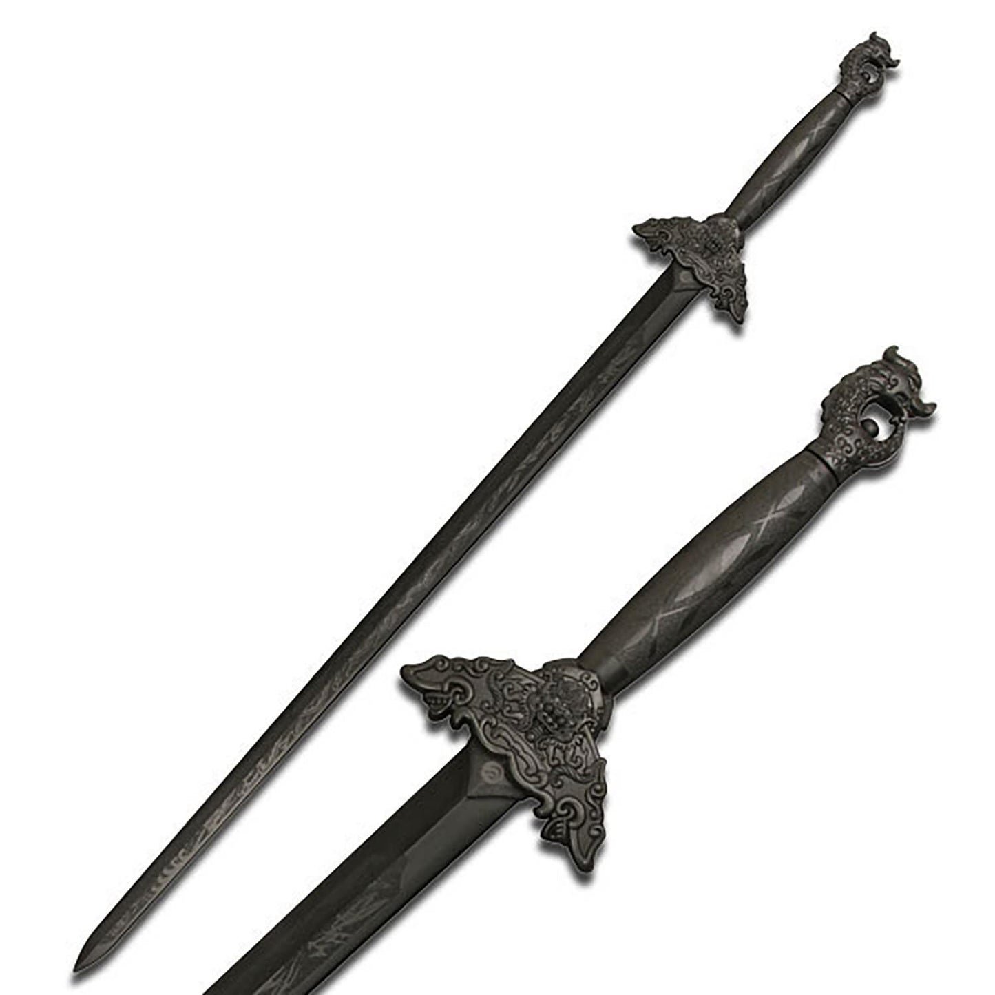 Black Polypropylene Martial Arts Training Dragon Tai Chi Sword 39 Inch