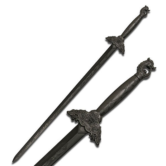 Black Polypropylene Martial Arts Training Dragon Tai Chi Sword 39 Inch