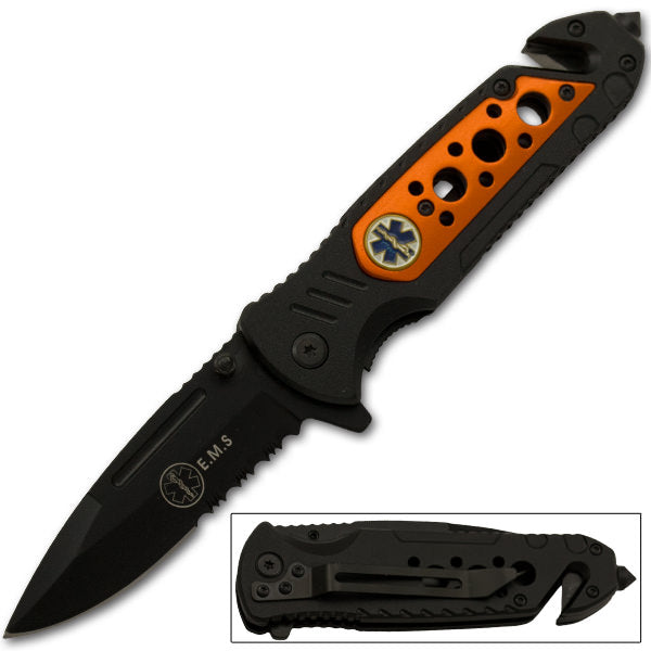 EMS Tactical Rescue Spring Assisted EMT Knife