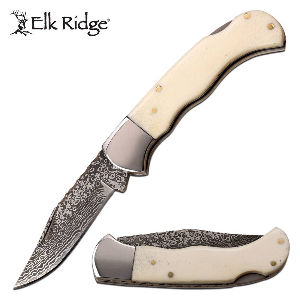 Elk Ridge Pocket Knife 6.5 Inch Manual Folding Knife with Pakkawood Handle - TOPHATTER'S ARMORY DEALS