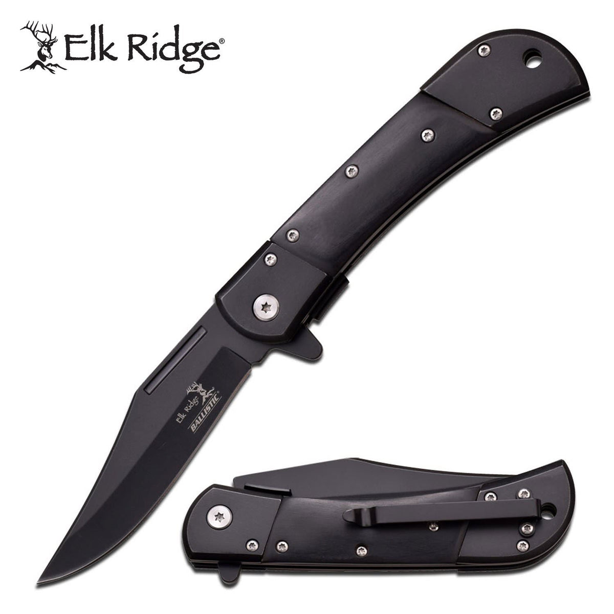 Classic Onyx Black Pakkawood Spring Assisted Knife - TOPHATTER'S ARMORY DEALS
