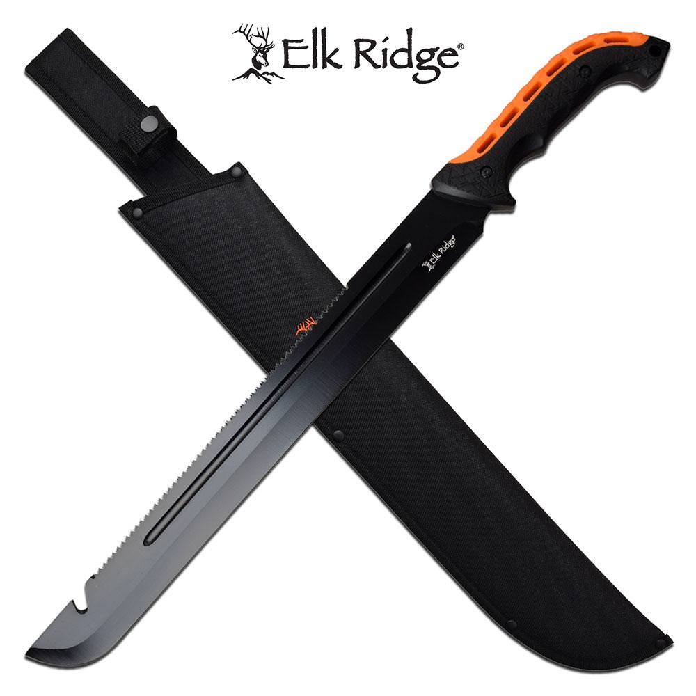 Elk Ridge 23 Inch Full Tang Fixed Blade Machete Knife Saw Back Blade