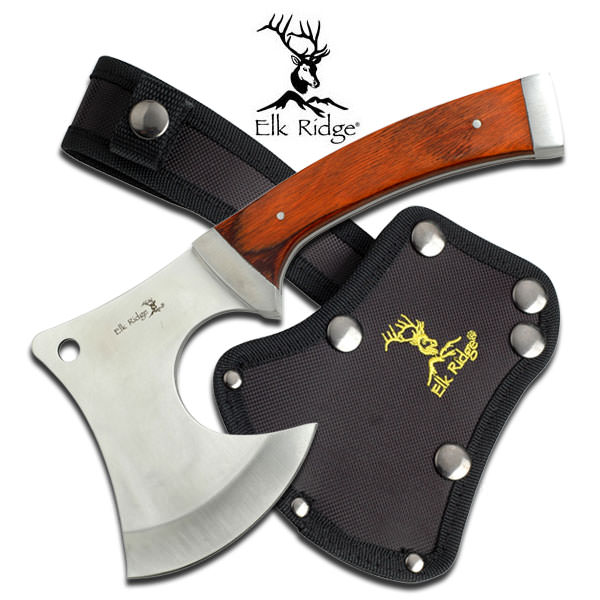 Elk Ridge Tactical Throwing Axe Brown Wood Handle With Sheath - TOPHATTER'S ARMORY DEALS