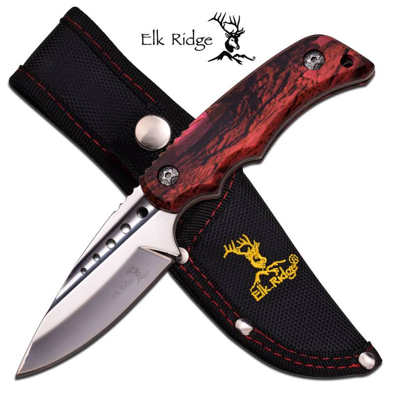Pink Camo Straight Full Tang Fixed Blade Hunting Skinning Knife - TOPHATTER'S ARMORY DEALS