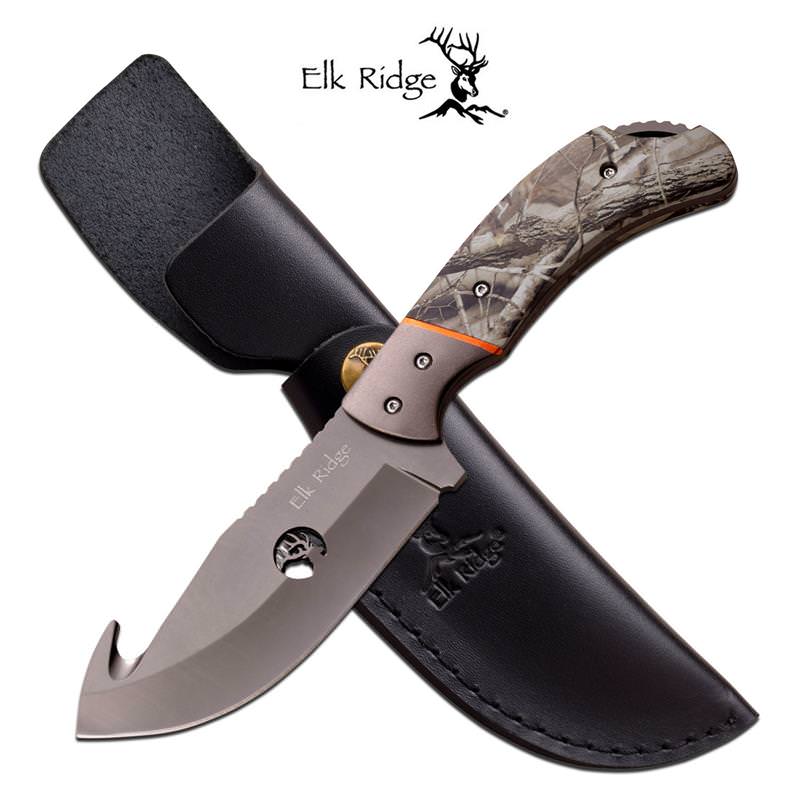 7.75 Guthook Fixed Blade Hunting Knife Camo Pakkawood Handle - TOPHATTER'S ARMORY DEALS