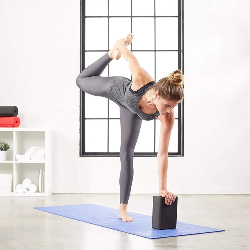 EVA Yoga Blocks 2 Pcs Training Bricks (Black)