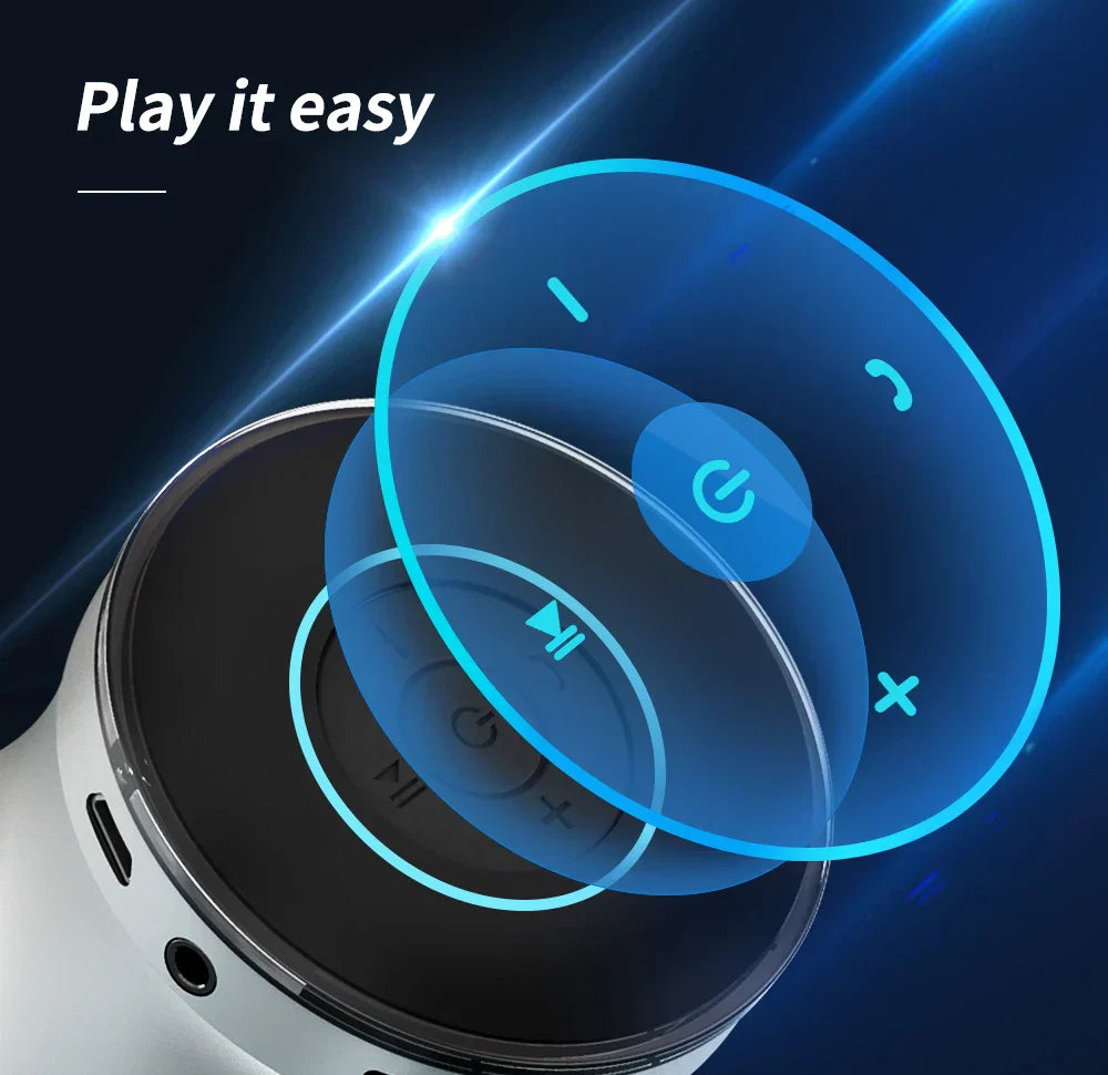 Portable Bluetooth Speaker Dual Bass Stereo Waterproof (Silver)