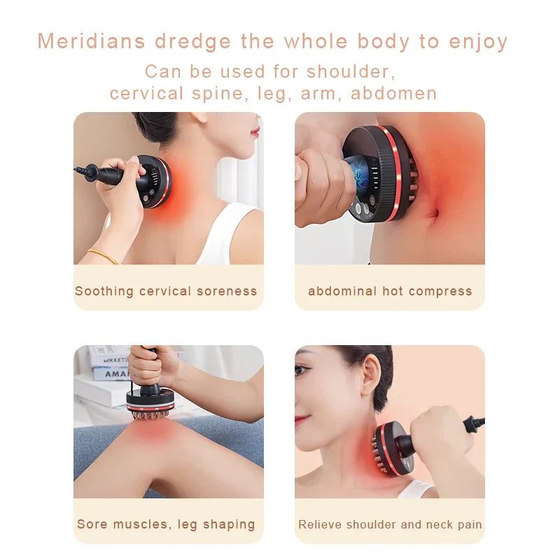 Electric Gua Sha Massager Infrared Heating & Vibration Black