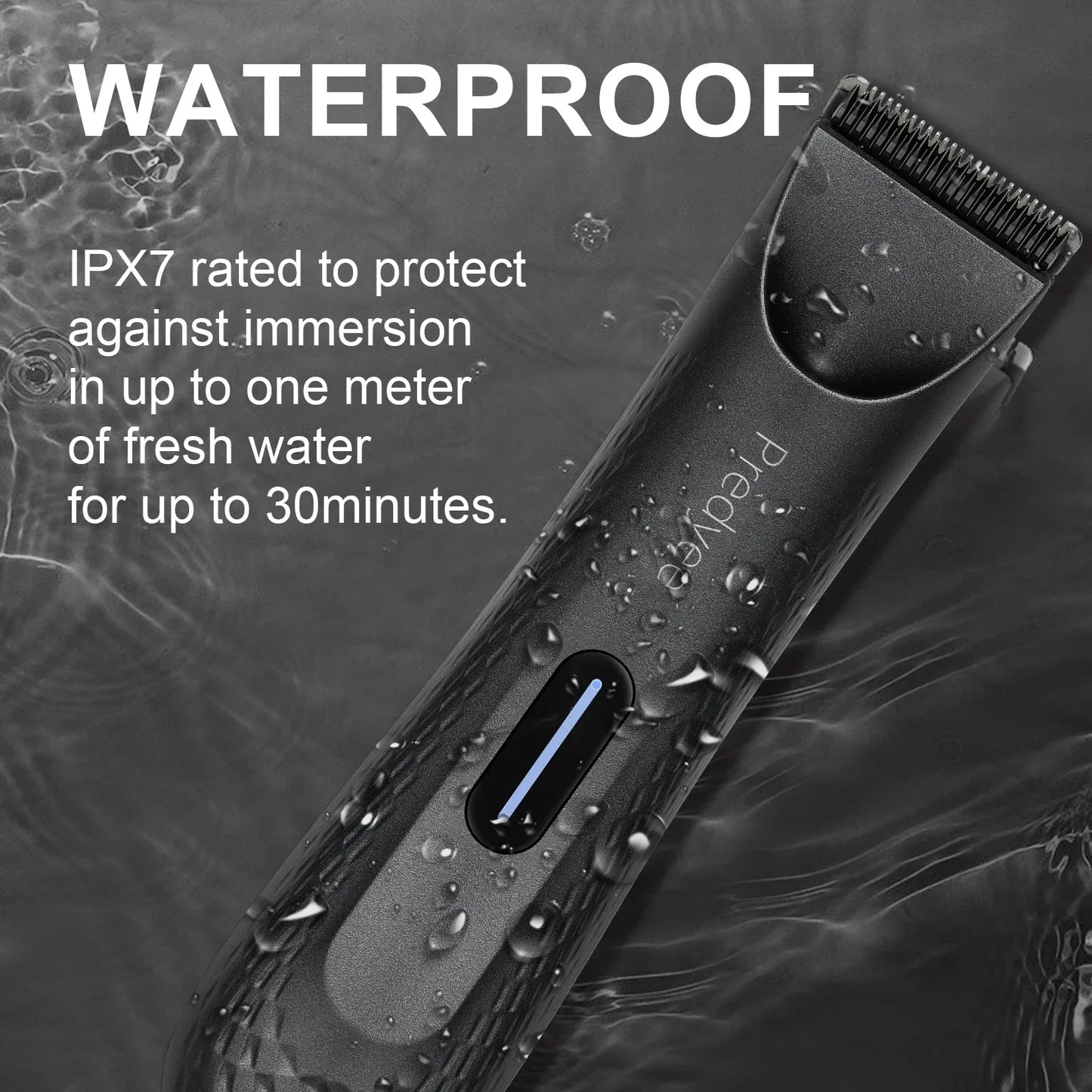 Electric Body & Hair Trimmer for Men Waterproof Groomer Black