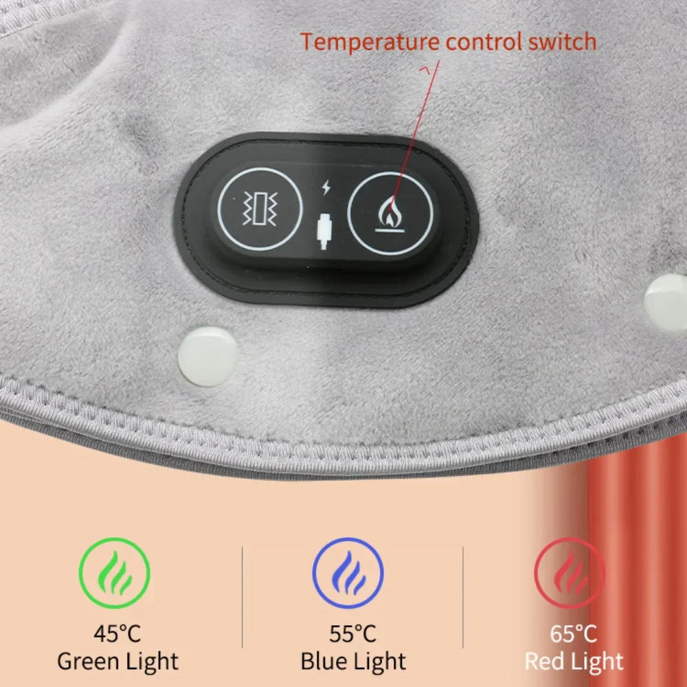 USB Electric Heating Shoulder & Neck Massager – Thermal Compress Wrap Grey