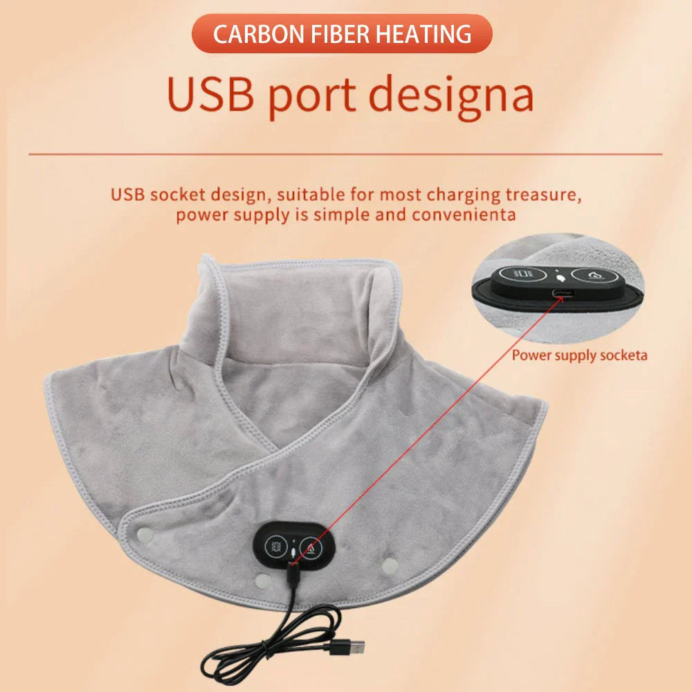 USB-Powered Heated Shoulder & Neck Wrap Grey