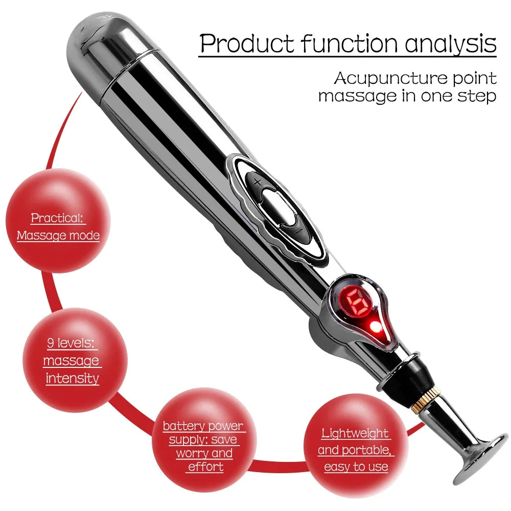 Electrical Pulse Meridian Energy Pen Acupuncture & EMS Silver