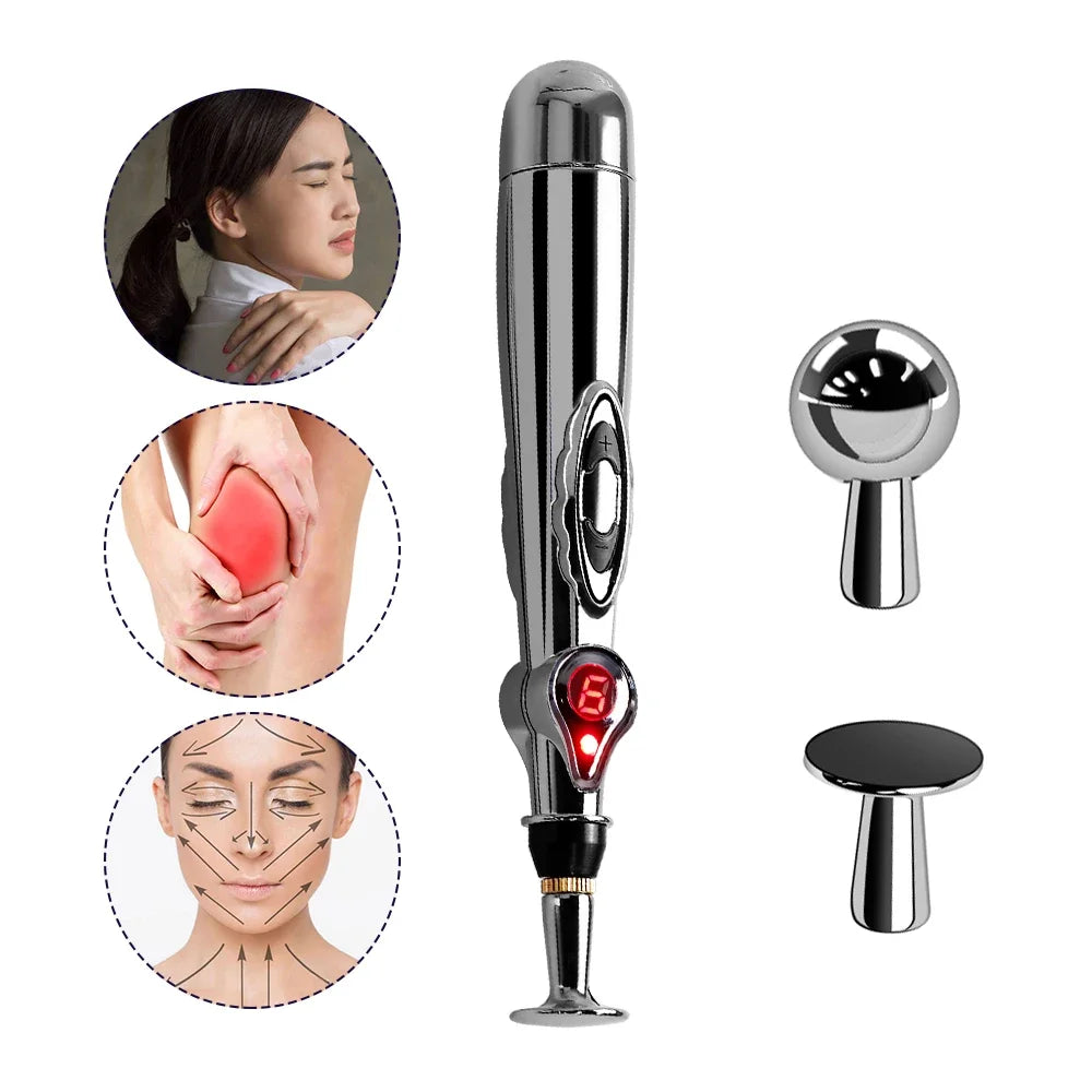 Electrical Pulse Meridian Energy Pen Acupuncture & EMS Silver