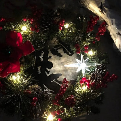 Champagne Gold Christmas Wreath with Lights