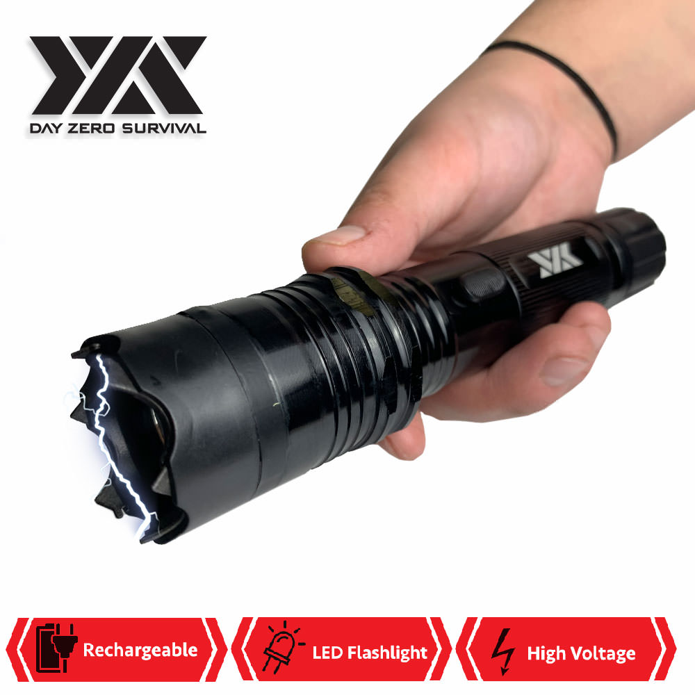 DZS Elite Force Stun Gun All Metal 10 Million Volt Rechargeable + LED Flashlight - TOPHATTER'S ARMORY DEALS