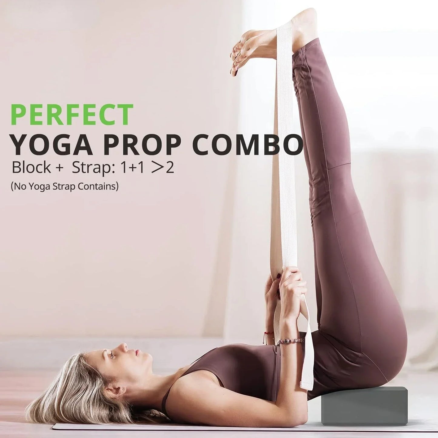 Set of 2 Premium Odor-Resistant Foam Yoga Blocks (Grey)
