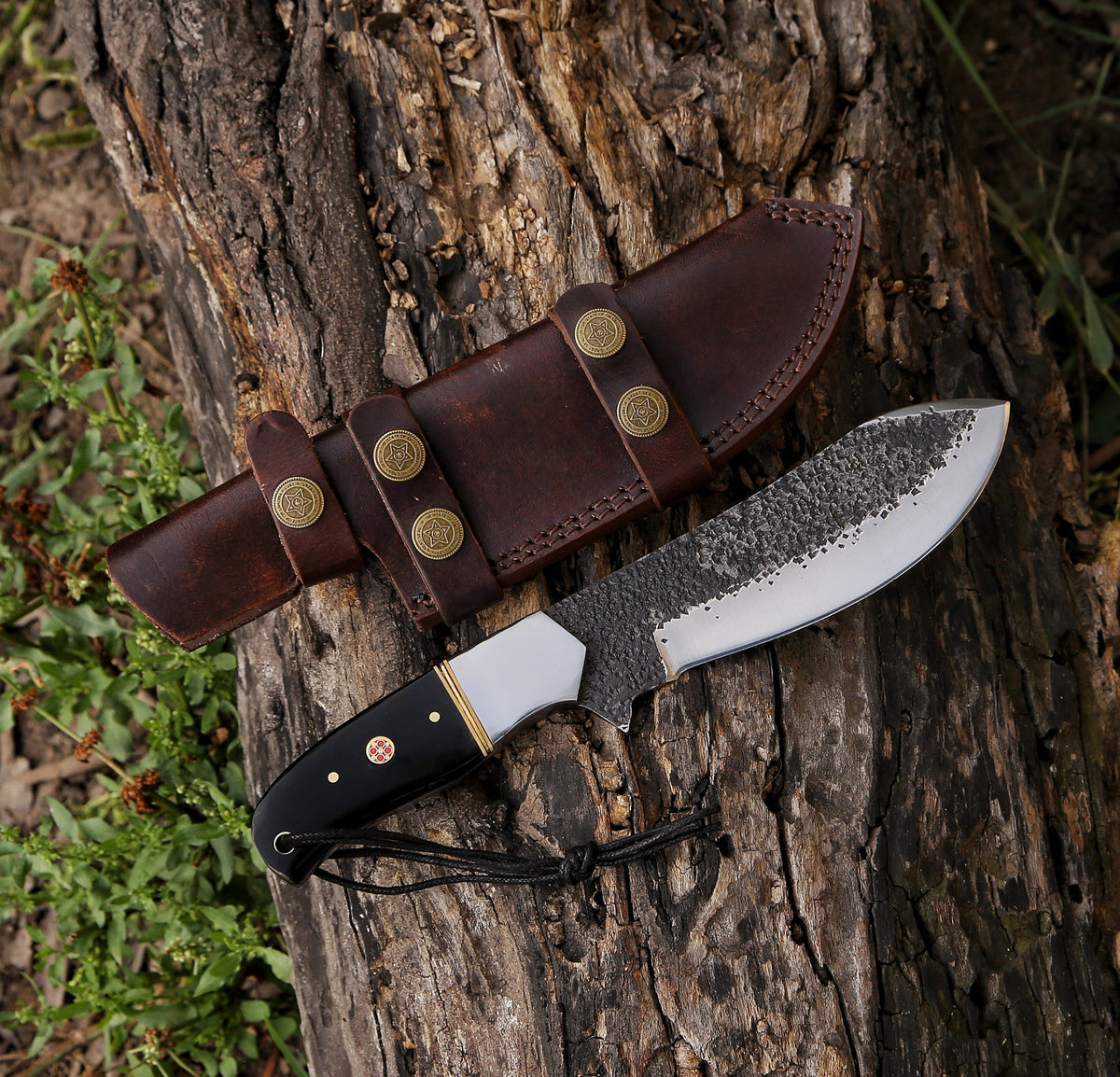 10.17" Hand Forged Steel Custom Handmade Tactical Hunting Skinning Knife - TOPHATTER'S ARMORY DEALS